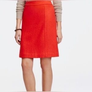 Ann Taylor Women’s 6 Red Boiled Wool Lined A-Line Suit Skirt S Career Holiday